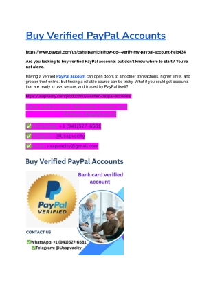 Buy Verified PayPal Accounts