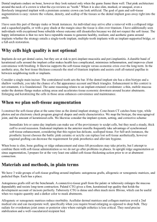 Periodontal and Soft-Tissue Augmentation: Developing Natural-Looking Implant Out