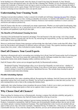 Book Your Next Cleaning Appointment with OneCall Cleaners Today!