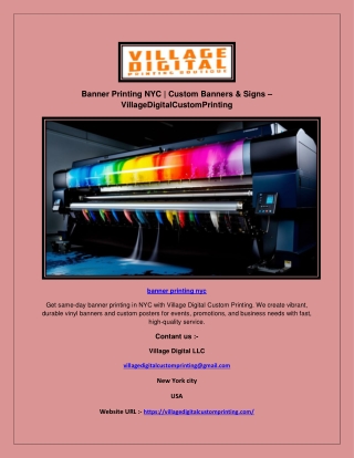 Banner Printing NYC | Custom Banners & Signs – VillageDigitalCustomPrinting