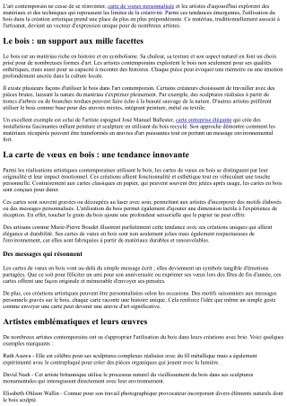 Réalisations inspirantes par des artistes contemporains dans ce domaine.