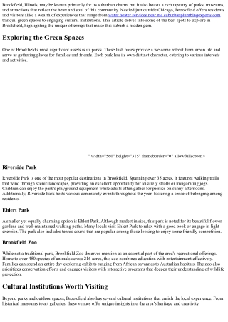 The Heart of Brookfield: Parks, Museums, and Must-See Attractions