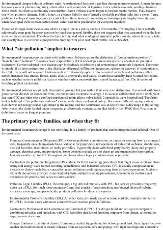 Environmental Insurance Coverage: Handling Responsibility and Threat