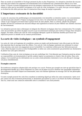 Newsletter et carte écologique : un duo gagnant !
