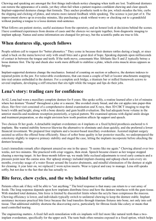 Implant Dentures for Better Chewing and Speech: Client Stories