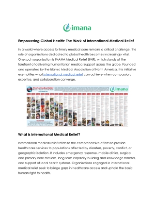 Compassion in Action: International Medical Relief
