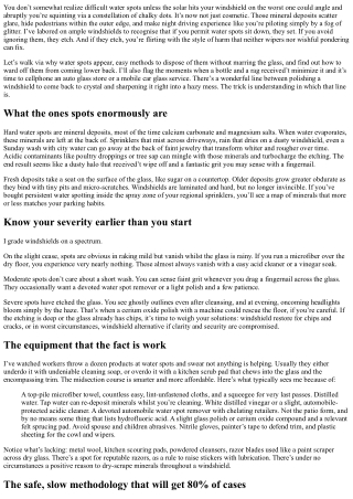 How to Remove Hard Water Spots from Your Windshield