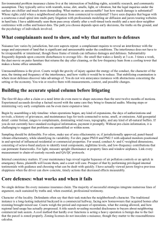Environmental Nuisance Claims: Defenses and Settlement Tips
