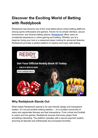 Discover the Exciting World of Betting with Reddybook