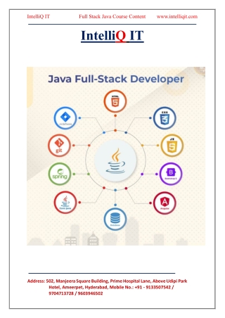 Best Java Full Stack Developer Training in IntelliQ IT at Ameerpet, Hyderabad