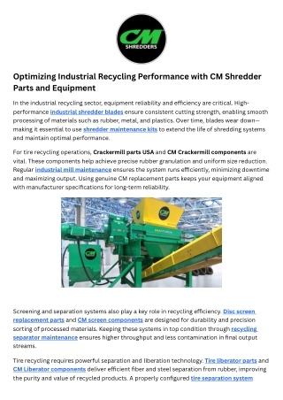 Shredder maintenance kits