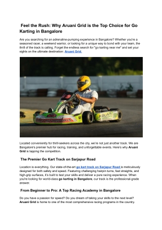 Feel the Rush_ Why Aruani Grid is the Top Choice for Go Karting in Bangalore