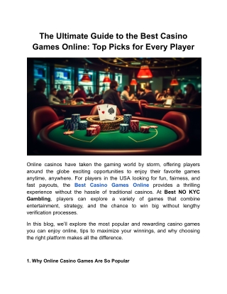 The Ultimate Guide to the Best Casino Games Online_ Top Picks for Every Player