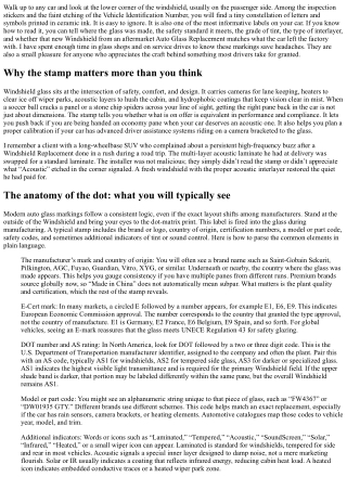 How to Read Your Windshield: Decoding Auto Glass Markings