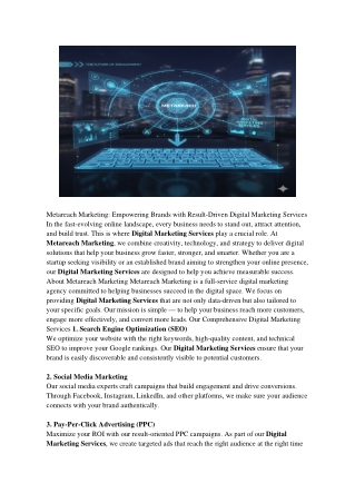 Metareach Marketing: Digital Marketing Services for Business Growth
