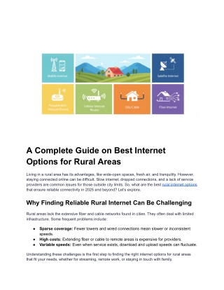 A Complete Guide on Best Internet Options for Rural Areas