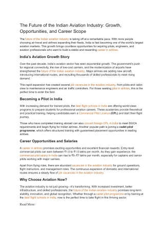 The Future of the Indian Aviation Industry_ Growth, Opportunities, and Career Scope