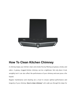 How To Clean Kitchen Chimney