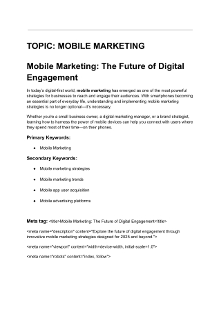 TOPIC_ MOBILE MARKETING