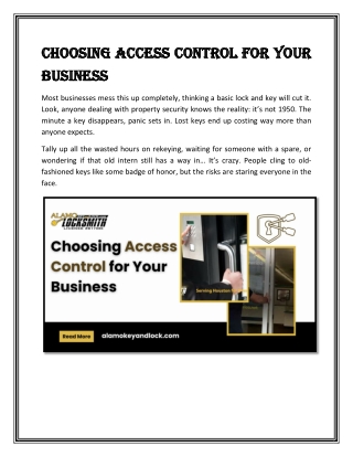 Choosing Access Control for Your Business