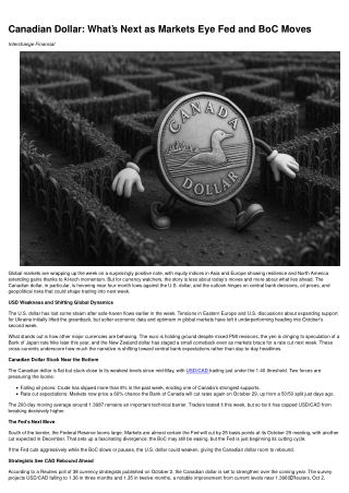 Canadian Dollar What’s Next as Markets Eye Fed and BoC Moves PDF