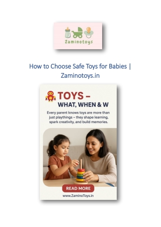 How to Choose Safe Toys for Babies | Zaminotoys.in