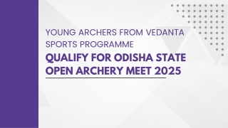 Young Archers from Vedanta Sports Programme