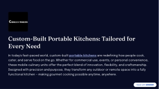 Custom-Built Portable Kitchens Tailored for Every Need