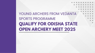 Young Archers from Vedanta Sports Programme