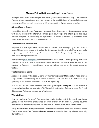 Mysore Pak with Ghee |Madhusudanworld