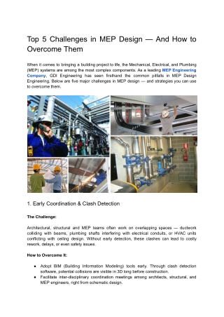 Top 5 Challenges in MEP Design — And How to Overcome Them