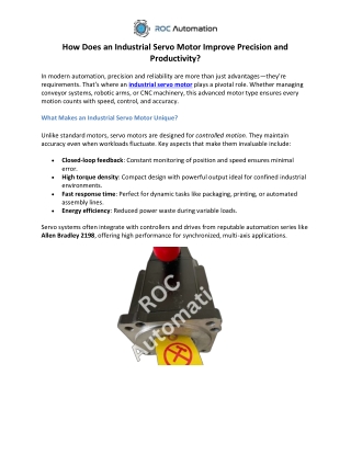 Industrial Servo Motor