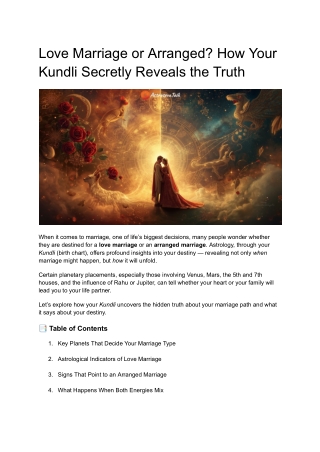 Love Marriage or Arranged: What Your Kundli Secretly Reveals About Your Destiny