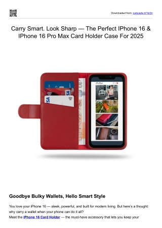 Carry Smart Look Sharp The Perfect iPhone 16 & iPhone 16 Pro Max Card Holder Case for 2025