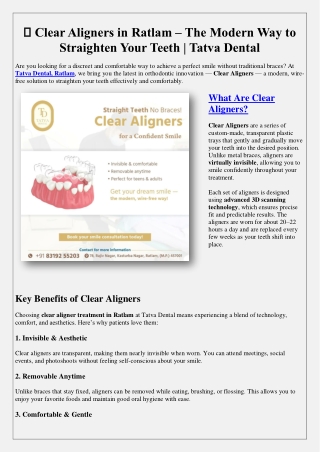 Clear Aligners in Ratlam