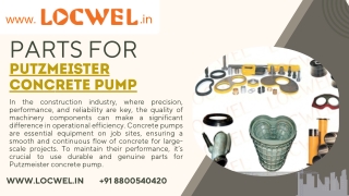 Ensuring Equipment Reliability with High-Quality Parts for Putzmeister Concrete Pump