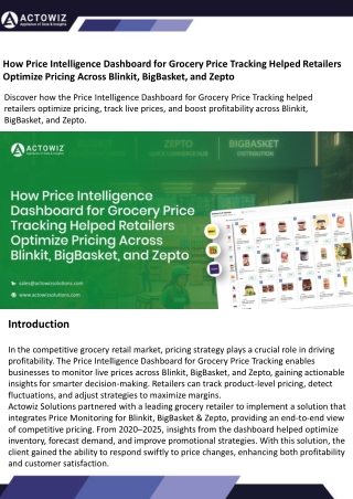 Price Intelligence Dashboard for Grocery Price Tracking