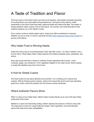 A Taste of Tradition and Flavor