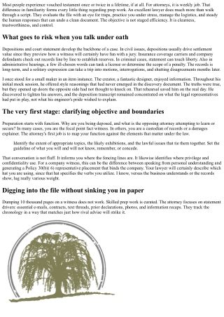 How Lawyers Prepare You for Depositions and Testimony