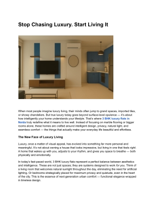 Stop Chasing Luxury. Start Living It