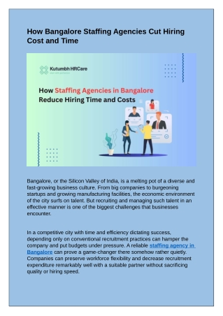 Kutumbh-HRCare-How-Bangalore-Staffing-Agencies-Cut Hiring-Cost-and-Time