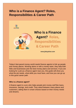JobsYahan-Who-is-a-Finance-Agent-Roles-Responsibilities-Career-Path