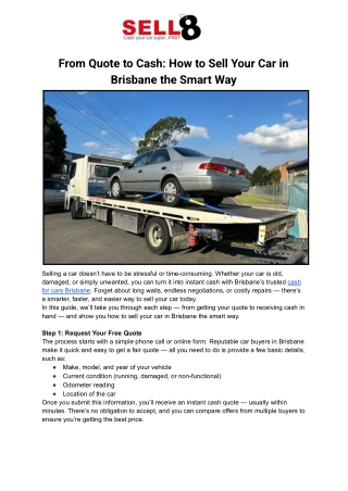 From Quote to Cash_ How to Sell Your Car in Brisbane the Smart Way