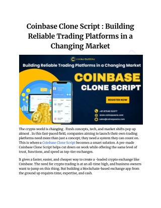 Coinbase Clone Script _ Building Reliable Trading Platforms in a Changing Market