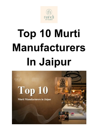 Top 10 Murti Manufacturers in Jaipur