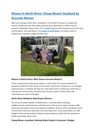 Accurate Movers – Reliable and Professional Moving Services