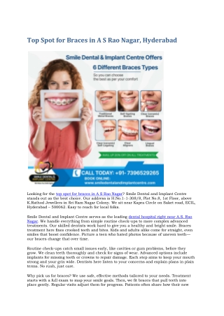 Top Spot for Braces in A S Rao Nagar, Hyderabad