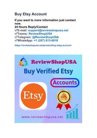 Top 18 Best-Selling Sites To Buy Etsy seller Accounts