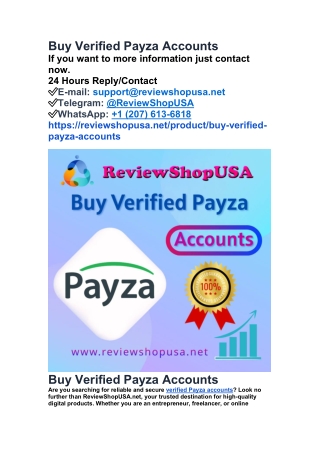 Top 5 Trustable Marketplace to Verified Payza Accounts