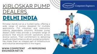Enhancing Industrial Efficiency with Trusted Kirloskar Pump Dealers Delhi India